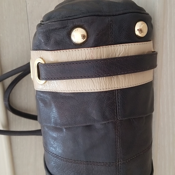 Marc Jacobs Hudson Striping Leather Satchel with Leather Lining in Dark … - Picture 12 of 17